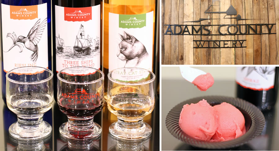 Adam's County Winery Wine And Wine Sorbet In Downtown Gettysburg Pennsylvania